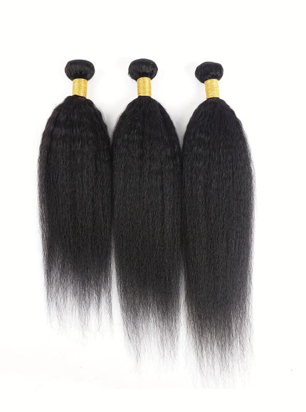 Brazilian Yaki Straight Extensions 3 Bundles Remy Black