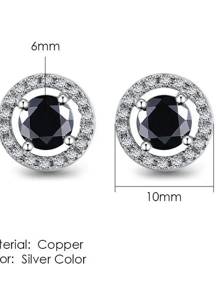 KissICON E586 Bling Crystal Druzy Stud Earring – Multicolor CZ Sparkle
