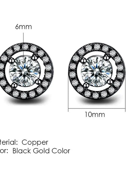 KissICON E589 Bling Crystal Druzy Stud Earring – Multicolor CZ Sparkle