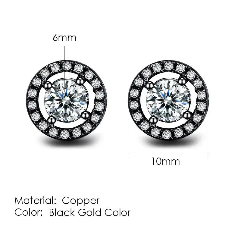 KissICON E589 Bling Crystal Druzy Stud Earring – Multicolor CZ Sparkle
