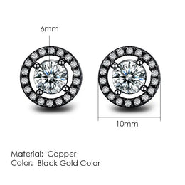 KissICON E589 Bling Crystal Druzy Stud Earring – Multicolor CZ Sparkle