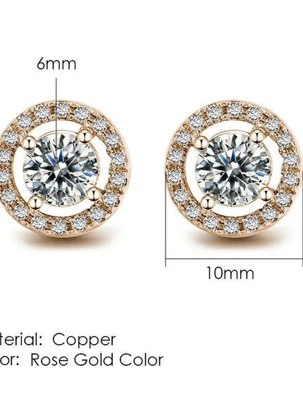 KissICON E751 Bling Crystal Druzy Stud Earring – Multicolor CZ Sparkle