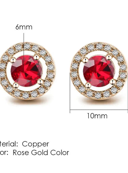 KissICON E752 Bling Crystal Druzy Stud Earring – Multicolor CZ Sparkle