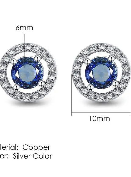KissICON E753 Bling Crystal Druzy Stud Earring – Multicolor CZ Sparkle