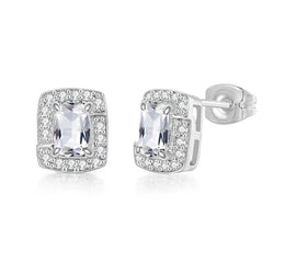 KissICON E758 Bling Birthstone Crystal Stud Earrings – Multicolor Zircon