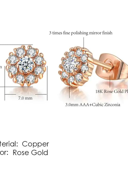 KissICON E807 Bling Crystal Druzy Stud Earring – Multicolor CZ Sparkle
