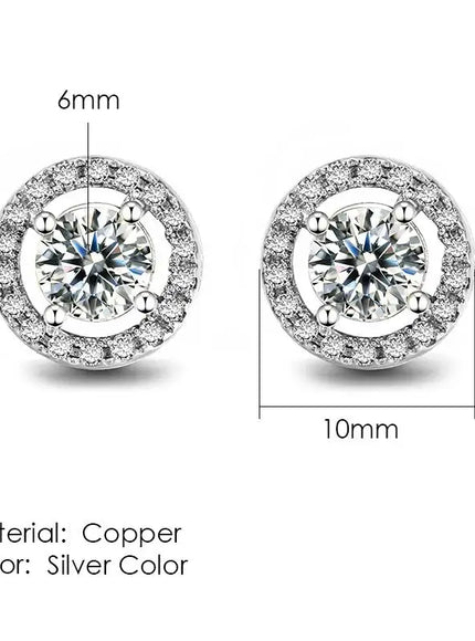 KissICON E836 Bling Crystal Druzy Stud Earring – Multicolor CZ Sparkle