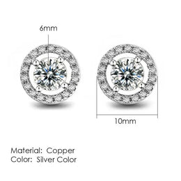 KissICON E836 Bling Crystal Druzy Stud Earring – Multicolor CZ Sparkle