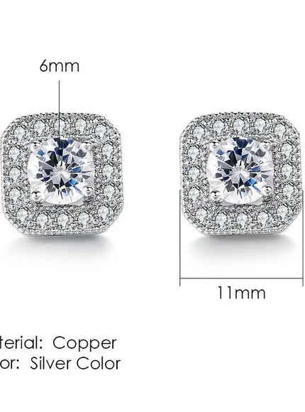 KissICON E839 Bling Crystal Druzy Stud Earring – Multicolor CZ Sparkle