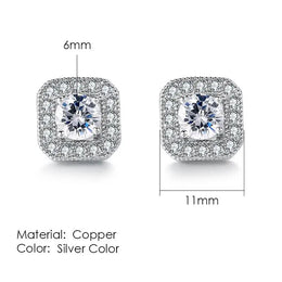 KissICON E839 Bling Crystal Druzy Stud Earring – Multicolor CZ Sparkle