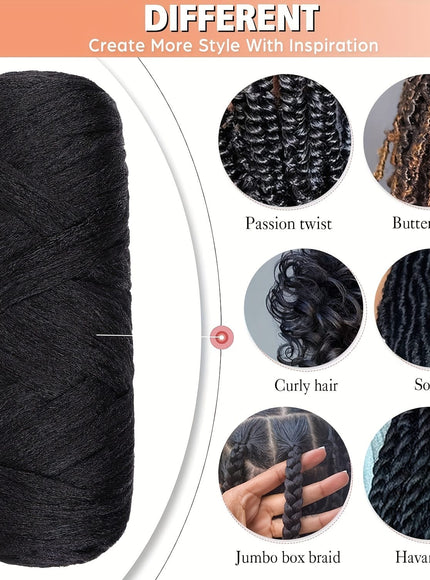 8 Pcs Black Wool Hair Braiding Crochet Extensions Bra