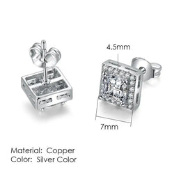 KissICON E846 Bling Crystal Druzy Stud Earring – Multicolor CZ Sparkle
