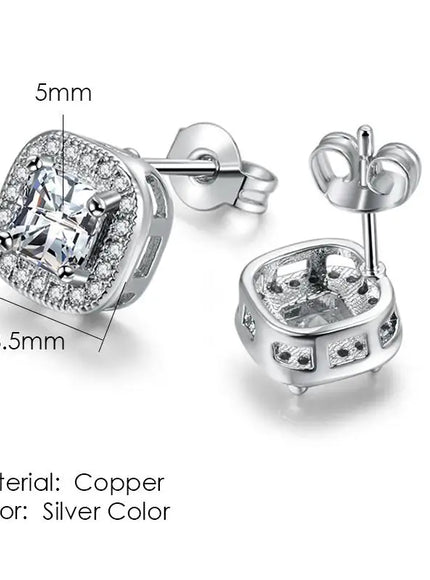 KissICON E847 Bling Crystal Druzy Stud Earring – Multicolor CZ Sparkle