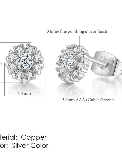 KissICON E852 Bling Crystal Druzy Stud Earring – Multicolor CZ Sparkle