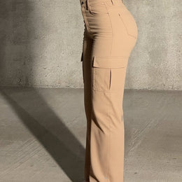 jkthpu-45 Earth-Yellow / UK 18 2025AW Women'S Stretchable Comfortable Khaki Cargo Pants -