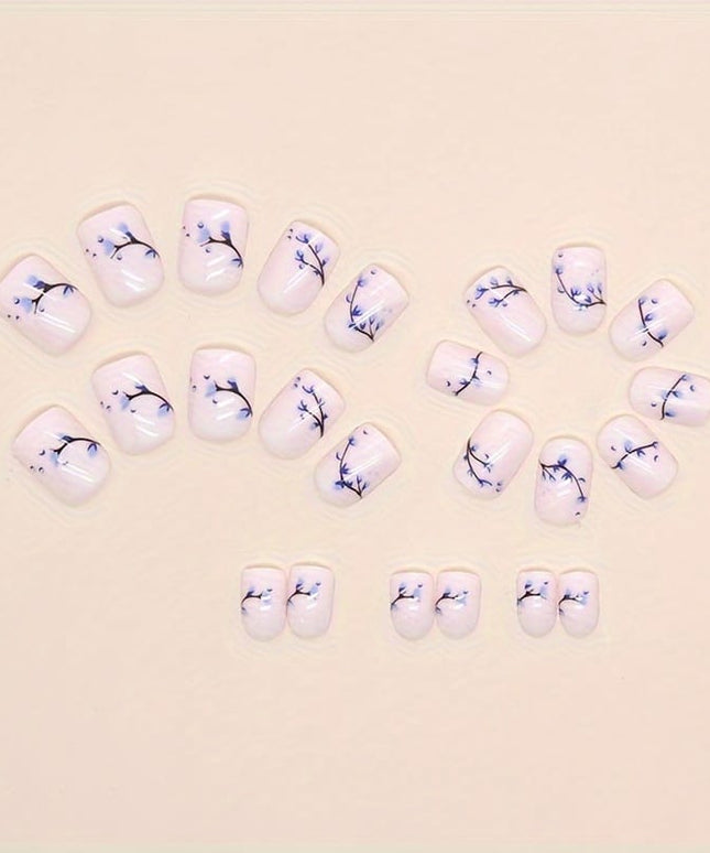 KissIcon Chinese Gradient Floral Nails - Easy Apply