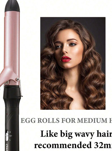 CRASTS CRASTS Star Maker 32Mm Large Barrel Curling Iron, Suitable for Creating Big Curls, Outward or Inward, One-Touch Switch HC-032, Convenient to Carry for Home or Travel Hairstyling