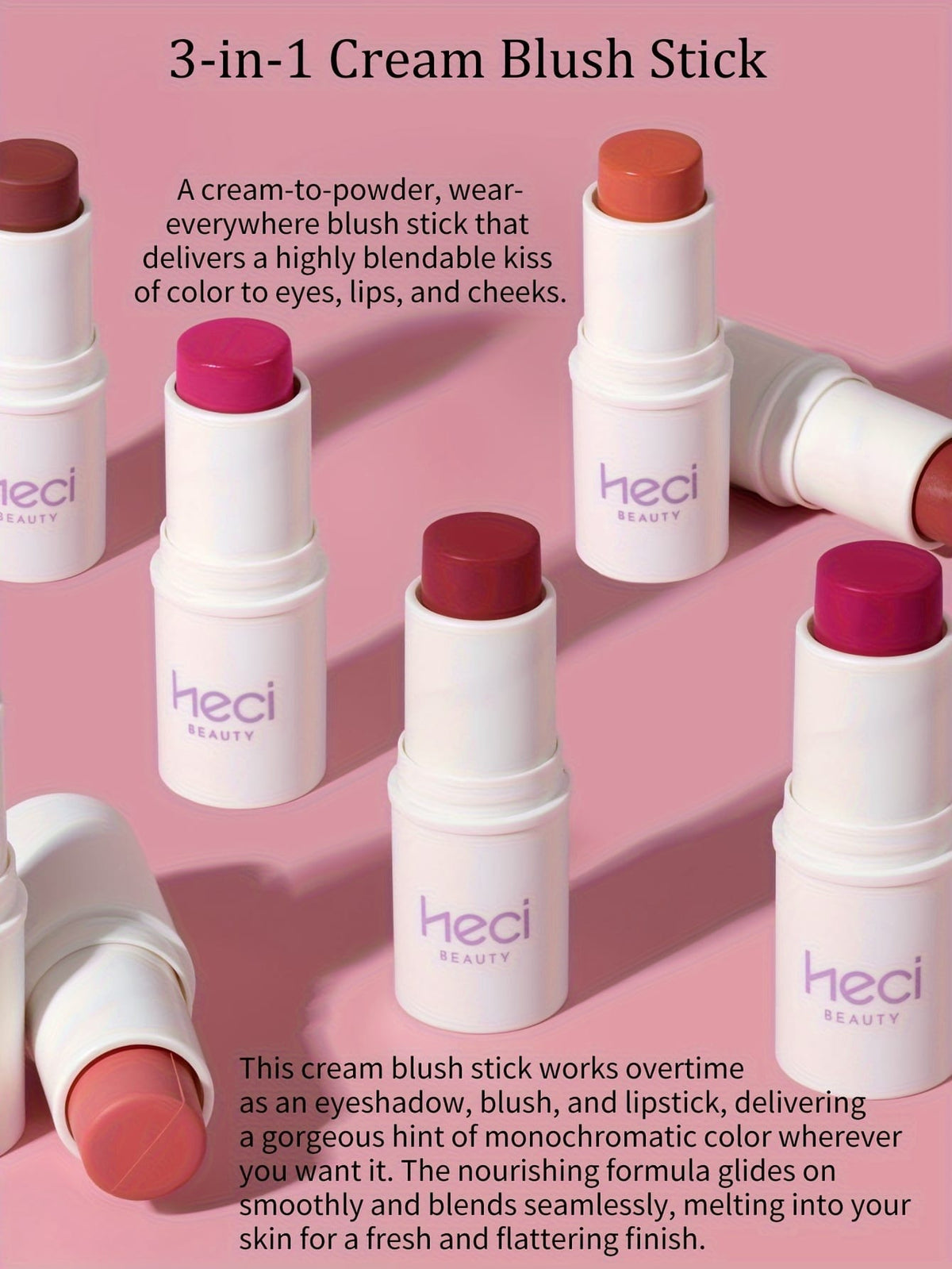 KissICON Effortless 3in1 Cream Blush Stick
