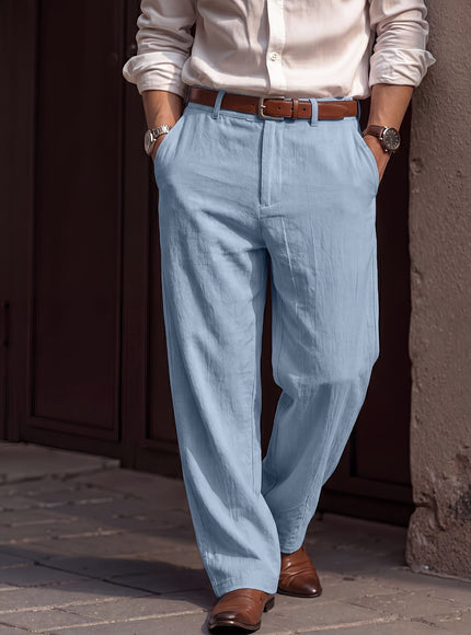 KissICON Effortless Style Mens Linen Casual Commute Trousers