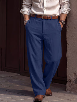 KissICON Effortless Style Mens Linen Casual Commute Trousers
