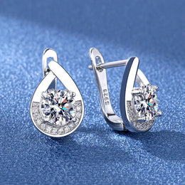 KissICON EHH046-S 925 Sterling Silver Earrings Jewelry High Quality Retro Simple Pattern Purple White Zircon Earrings Hot Sale