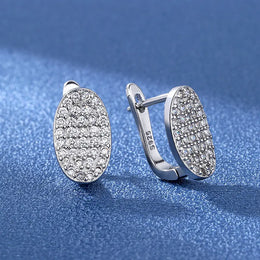 KissICON EHH051-S 925 Sterling Silver Earrings Jewelry High Quality Retro Simple Pattern Purple White Zircon Earrings Hot Sale