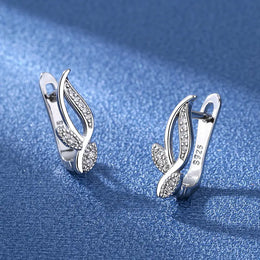 KissICON EHH066-S 925 Sterling Silver Earrings Jewelry High Quality Retro Simple Pattern Purple White Zircon Earrings Hot Sale
