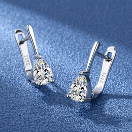KissICON EHH069-S 925 Sterling Silver Earrings Jewelry High Quality Retro Simple Pattern Purple White Zircon Earrings Hot Sale