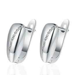 KissICON EHH091-S 925 Sterling Silver Earrings Jewelry High Quality Retro Simple Pattern Purple White Zircon Earrings Hot Sale