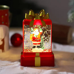 KissICON ElderlyStyle Christmas Decorations,Glowing Crystal Lights,Ornaments,New Santa Claus Night Lights,Christmas Gift Packages,Small Wind Lighs