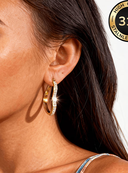 jkthpu-45 Elegant 18K Gold Heart Earrings Daily Comfort Perfect Gift