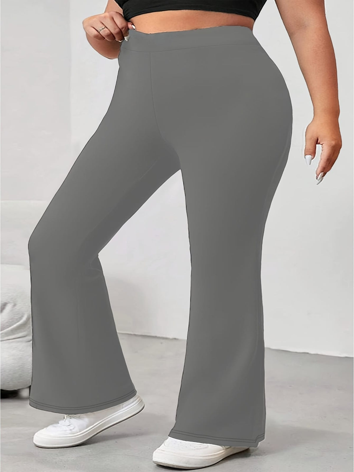 jkthpu-45 Elegant and Comfortable High-Waist Straight-Leg Pants for Women