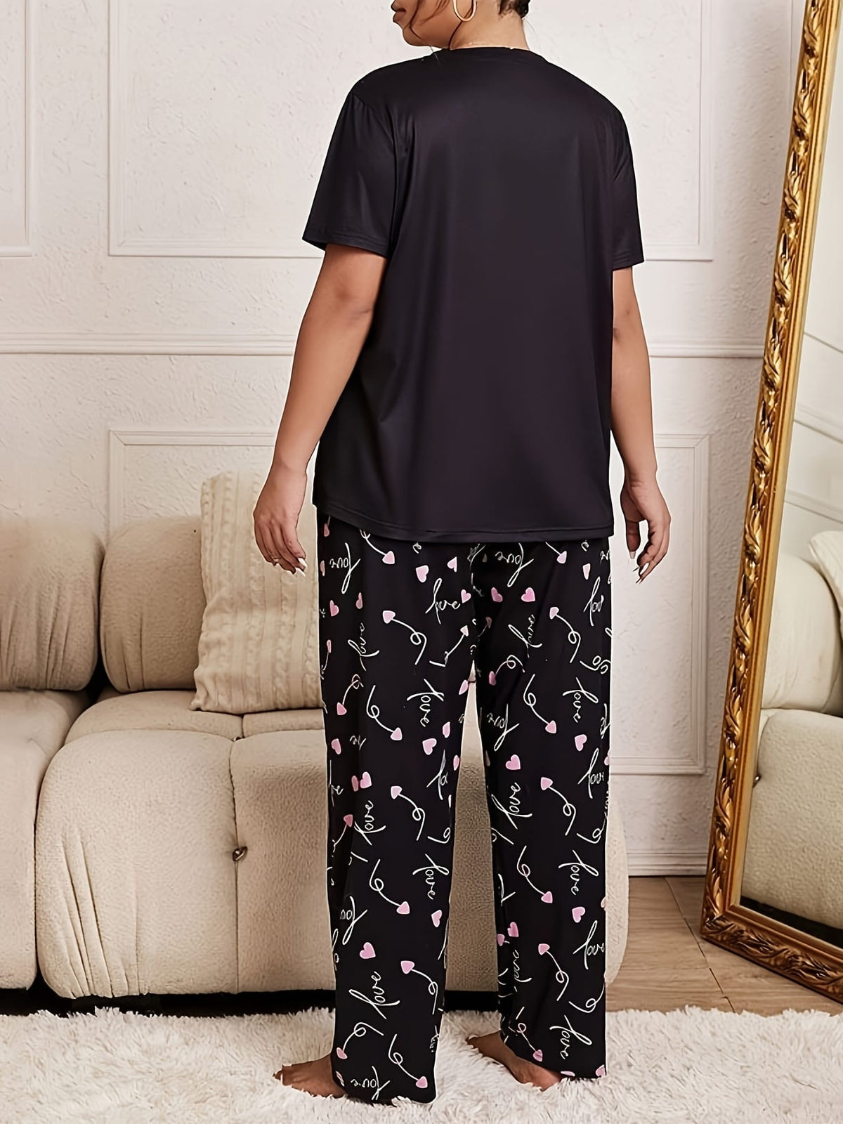 jkthpu-45 Elegant And Comfortable Plus-Size Loungewear Set for Women