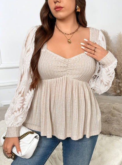 jkthpu-45 Elegant Black Sheer Mesh Puff Sleeve Blouse