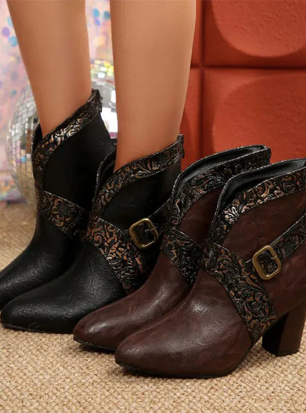 KissICON Elegant Buckle Detor Ankle for Women Spring Autumn