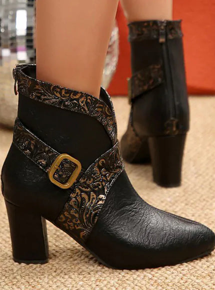 KissICON Elegant Buckle Detor Ankle for Women Spring Autumn