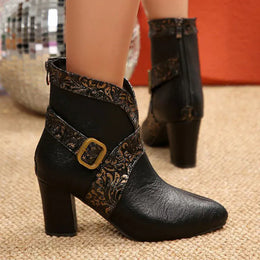 KissICON Elegant Buckle Detor Ankle for Women Spring Autumn