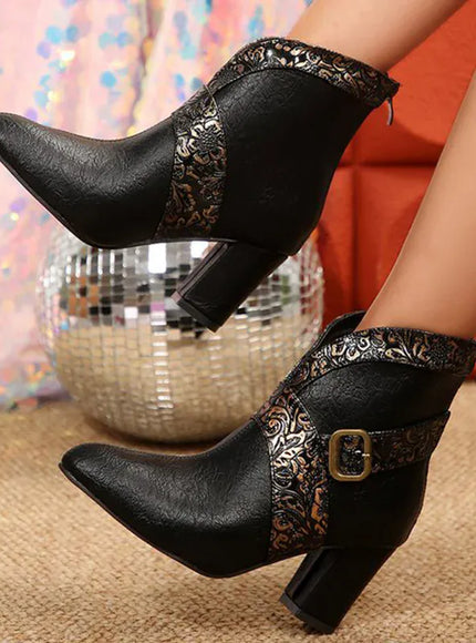 KissICON Elegant Buckle Detor Ankle for Women Spring Autumn
