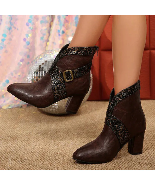 KissICON Elegant Buckle Detor Ankle for Women Spring Autumn