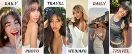 KissICON 💋 Elegant Clip-In Bangs Blonde Hairpieces - 360°