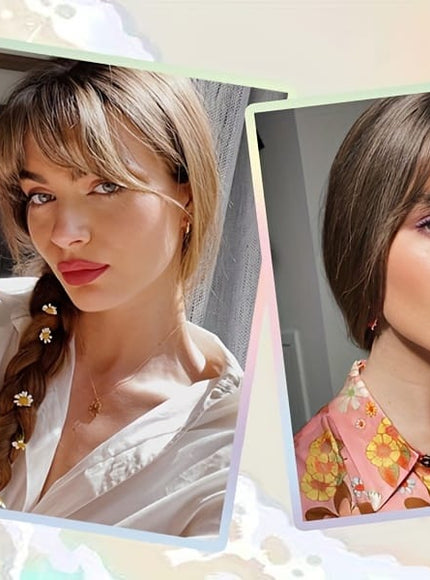 KissICON 💋 Elegant Clip-In Bangs Blonde Hairpieces - 360°