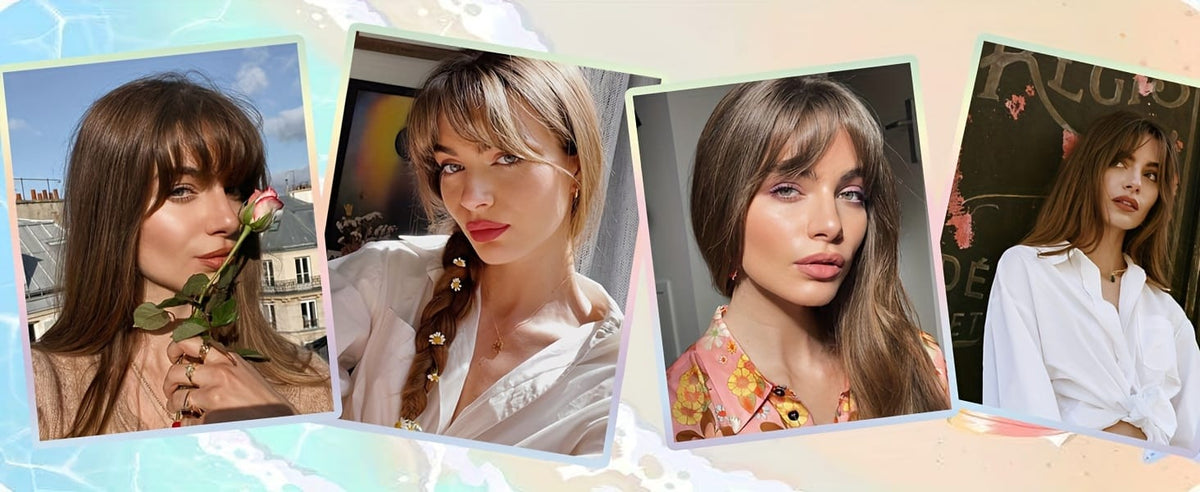KissICON 💋 Elegant Clip-In Bangs Blonde Hairpieces - 360°