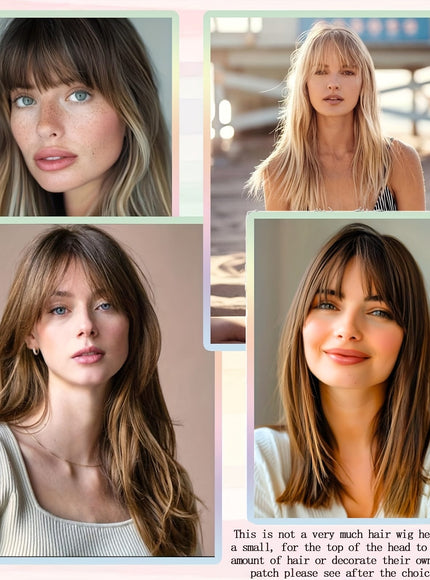 KissICON 💋 Elegant Clip-In Bangs Blonde Hairpieces - 360°