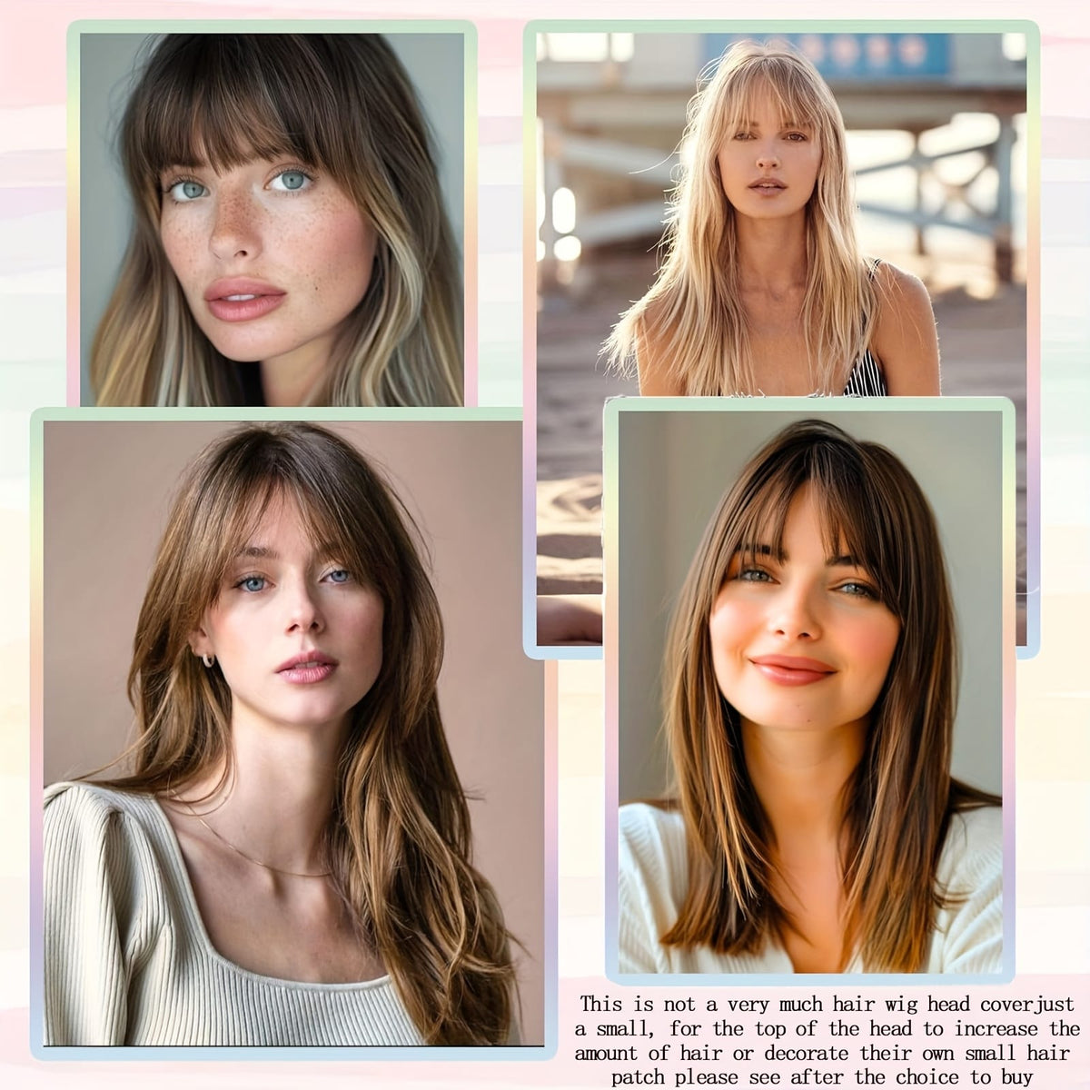 KissICON 💋 Elegant Clip-In Bangs Blonde Hairpieces - 360°