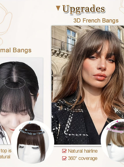 KissICON 💋 Elegant Clip-In Bangs Blonde Hairpieces - 360°