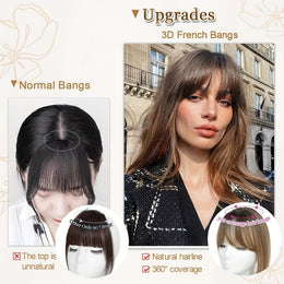 KissICON 💋 Elegant Clip-In Bangs Blonde Hairpieces - 360°
