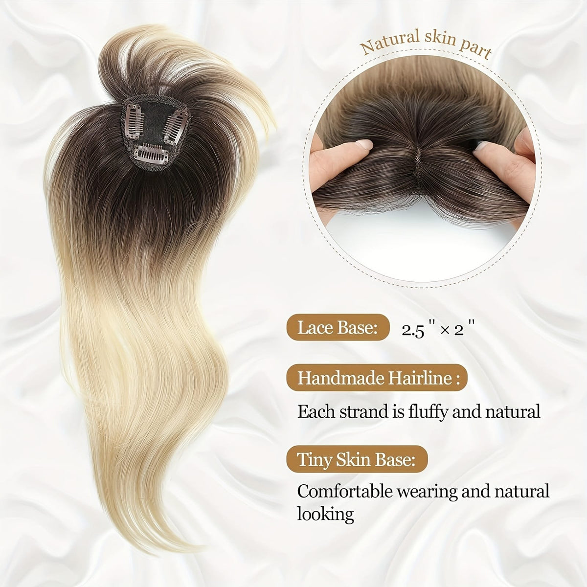 KissICON 💋 Elegant Clip-In Bangs Blonde Hairpieces - 360°