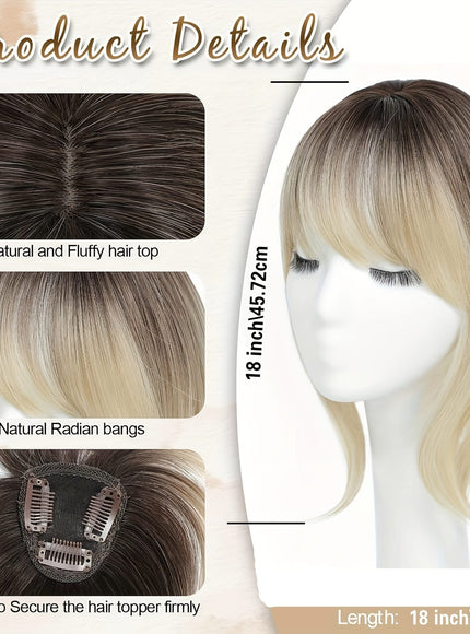 KissICON 💋 Elegant Clip-In Bangs Blonde Hairpieces - 360°