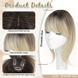 KissICON 💋 Elegant Clip-In Bangs Blonde Hairpieces - 360°