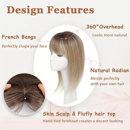 KissICON 💋 Elegant Clip-In Bangs Blonde Hairpieces - 360°